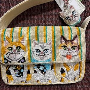 Beaded Cat Handbag —NWT